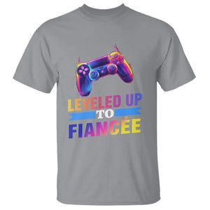 Engagement T Shirt Leveled Up To Fiancee Funny Gamer Newly Engaged Couple Matching TS09 Sport Gray Printyourwear