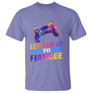 Engagement T Shirt Leveled Up To Fiancee Funny Gamer Newly Engaged Couple Matching TS09 Violet Printyourwear