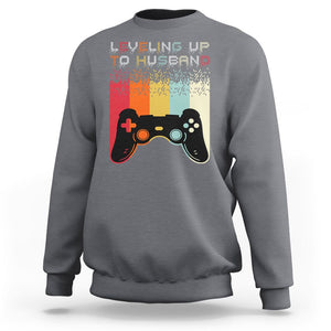 Engagement Sweatshirt Leveled Up To Husband Funny Gamer Newly Engaged Couple Matching TS09 Charcoal Printyourwear