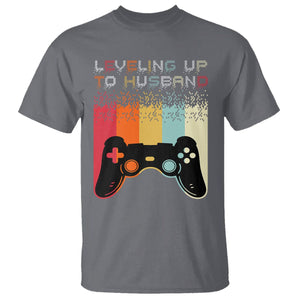 Engagement T Shirt Leveled Up To Husband Funny Gamer Newly Engaged Couple Matching TS09 Charcoal Printyourwear