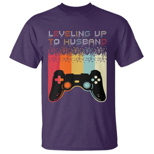 Engagement T Shirt Leveled Up To Husband Funny Gamer Newly Engaged Couple Matching TS09 Purple Printyourwear