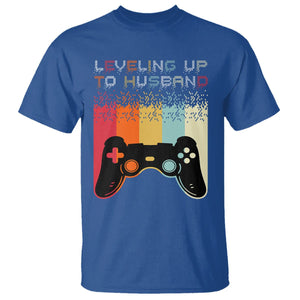 Engagement T Shirt Leveled Up To Husband Funny Gamer Newly Engaged Couple Matching TS09 Royal Blue Printyourwear