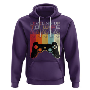 Engagement Hoodie Leveled Up To Wife Funny Gamer Newly Engaged Couple Matching TS09 Purple Printyourwear