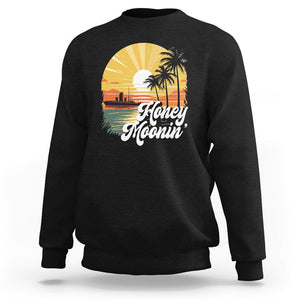 Honeymoon Sweatshirt Beach Trip Married Couple Matching TS09 Black Printyourwear