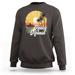 Honeymoon Sweatshirt Beach Trip Married Couple Matching TS09 Dark Chocolate Printyourwear