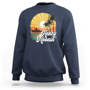 Honeymoon Sweatshirt Beach Trip Married Couple Matching TS09 Navy Printyourwear