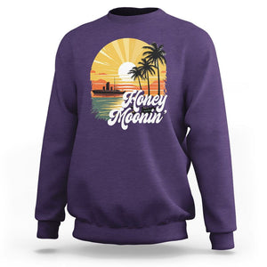 Honeymoon Sweatshirt Beach Trip Married Couple Matching TS09 Purple Printyourwear