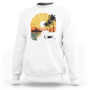 Honeymoon Sweatshirt Beach Trip Married Couple Matching TS09 White Printyourwear