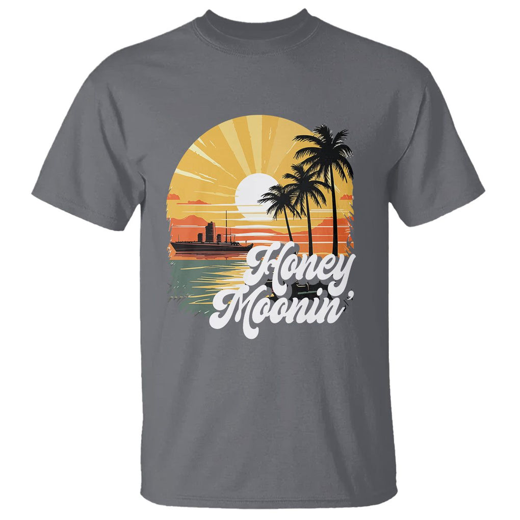 Honeymoon T Shirt Beach Trip Married Couple Matching TS09 Charcoal Printyourwear