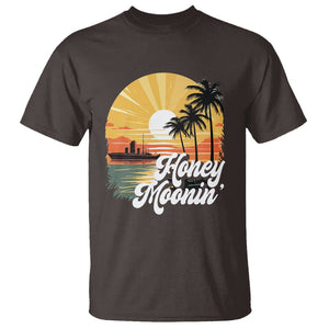 Honeymoon T Shirt Beach Trip Married Couple Matching TS09 Dark Chocolate Printyourwear