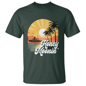 Honeymoon T Shirt Beach Trip Married Couple Matching TS09 Dark Forest Green Printyourwear