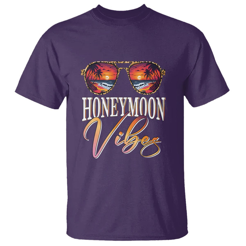 Honeymoon Vibes T Shirt Beach Trip Married Couple Matching TS09 Purple Printyourwear