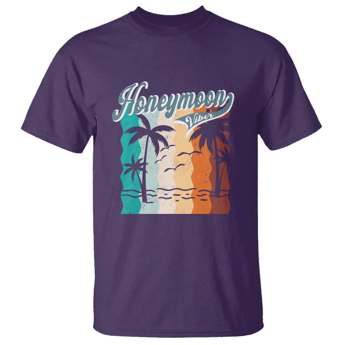 Honeymoon Vibe T Shirt Beach Trip Married Couple Matching TS09 Purple Print Your Wear