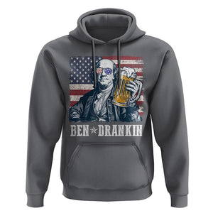 Funny 4th Of July Drinking Hoodie Ben Drankin Benjamin Franklin Patriotic Party TS09 Charcoal Print Your Wear