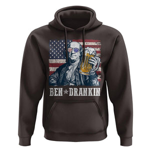 Funny 4th Of July Drinking Hoodie Ben Drankin Benjamin Franklin Patriotic Party TS09 Dark Chocolate Print Your Wear