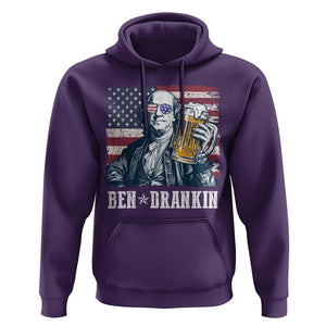 Funny 4th Of July Drinking Hoodie Ben Drankin Benjamin Franklin Patriotic Party TS09 Purple Print Your Wear