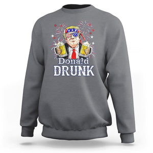 Funny 4th Of July Drinking Sweatshirt Donald Drunk Trump Patriotic Party TS09 Charcoal Print Your Wear