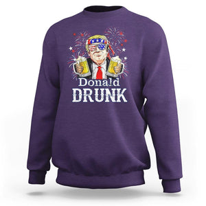 Funny 4th Of July Drinking Sweatshirt Donald Drunk Trump Patriotic Party TS09 Purple Print Your Wear