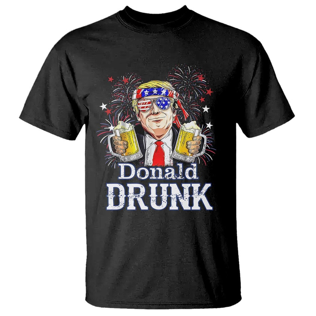 Funny 4th Of July Drinking T Shirt Donald Drunk Trump Patriotic Party TS09 Black Print Your Wear