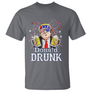 Funny 4th Of July Drinking T Shirt Donald Drunk Trump Patriotic Party TS09 Charcoal Print Your Wear