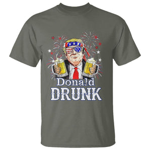 Funny 4th Of July Drinking T Shirt Donald Drunk Trump Patriotic Party TS09 Military Green Print Your Wear