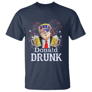 Funny 4th Of July Drinking T Shirt Donald Drunk Trump Patriotic Party TS09 Navy Print Your Wear