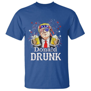 Funny 4th Of July Drinking T Shirt Donald Drunk Trump Patriotic Party TS09 Royal Blue Print Your Wear