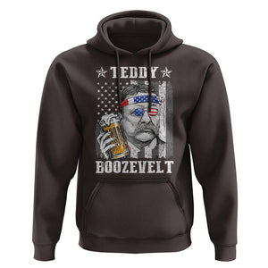 Funny 4th Of July Drinking Hoodie Teddy Boozevelt Theodore Roosevelt Patriotic Party TS09 Dark Chocolate Print Your Wear