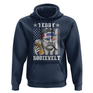 Funny 4th Of July Drinking Hoodie Teddy Boozevelt Theodore Roosevelt Patriotic Party TS09 Navy Print Your Wear