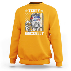 Funny 4th Of July Drinking Sweatshirt Teddy Boozevelt Theodore Roosevelt Patriotic Party TS09 Gold Print Your Wear