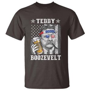 Funny 4th Of July Drinking T Shirt Teddy Boozevelt Theodore Roosevelt Patriotic Party TS09 Dark Chocolate Print Your Wear