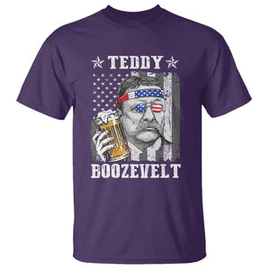 Funny 4th Of July Drinking T Shirt Teddy Boozevelt Theodore Roosevelt Patriotic Party TS09 Purple Print Your Wear