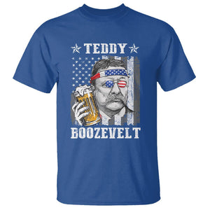 Funny 4th Of July Drinking T Shirt Teddy Boozevelt Theodore Roosevelt Patriotic Party TS09 Royal Blue Print Your Wear