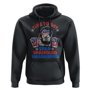 Funny 4th Of July Drinking Hoodie Time To Get Star Spangled Hammered Abraham Lincoln Patriotic Party TS09 Black Print Your Wear