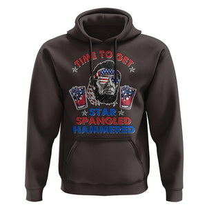 Funny 4th Of July Drinking Hoodie Time To Get Star Spangled Hammered Abraham Lincoln Patriotic Party TS09 Dark Chocolate Print Your Wear