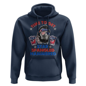 Funny 4th Of July Drinking Hoodie Time To Get Star Spangled Hammered Abraham Lincoln Patriotic Party TS09 Navy Print Your Wear