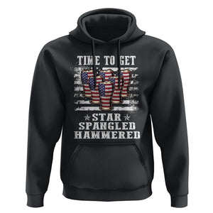 Funny 4th Of July Drinking Hoodie Time To Get Star Spangled Hammered Patriotic Party TS09 Black Print Your Wear