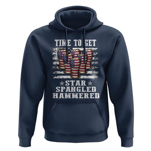 Funny 4th Of July Drinking Hoodie Time To Get Star Spangled Hammered Patriotic Party TS09 Navy Print Your Wear