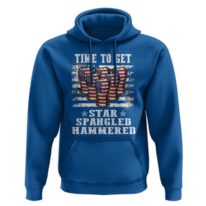 Funny 4th Of July Drinking Hoodie Time To Get Star Spangled Hammered Patriotic Party TS09 Royal Blue Print Your Wear