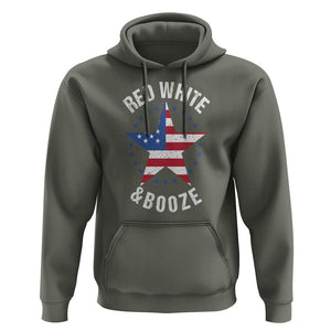 Funny 4th Of July Drinking Hoodie Red White And Booze Patriotic Party TS09 Military Green Print Your Wear