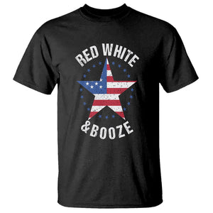 Funny 4th Of July Drinking T Shirt Red White And Booze Patriotic Party TS09 Black Print Your Wear