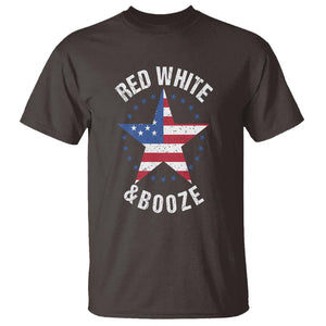 Funny 4th Of July Drinking T Shirt Red White And Booze Patriotic Party TS09 Dark Chocolate Print Your Wear