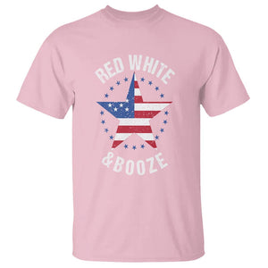 Funny 4th Of July Drinking T Shirt Red White And Booze Patriotic Party TS09 Light Pink Print Your Wear