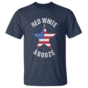 Funny 4th Of July Drinking T Shirt Red White And Booze Patriotic Party TS09 Navy Print Your Wear