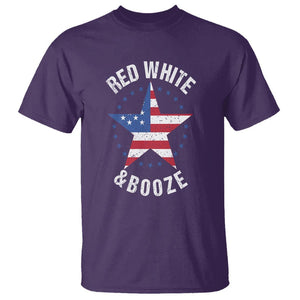 Funny 4th Of July Drinking T Shirt Red White And Booze Patriotic Party TS09 Purple Print Your Wear