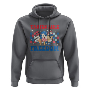 Funny 4th Of July Hoodie Tastes Like Freedom American Ice Cream TS09 Charcoal Print Your Wear