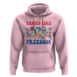 Funny 4th Of July Hoodie Tastes Like Freedom American Ice Cream TS09 Light Pink Print Your Wear