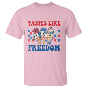 Funny 4th Of July T Shirt Tastes Like Freedom American Ice Cream TS09 Light Pink Print Your Wear