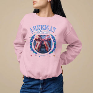 American Mama Sweatshirt Coquette Disco Ball 4th Of July TS09 Light Pink Print Your Wear