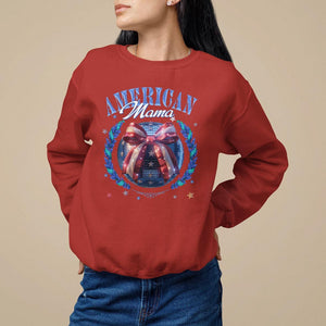 American Mama Sweatshirt Coquette Disco Ball 4th Of July TS09 Red Print Your Wear